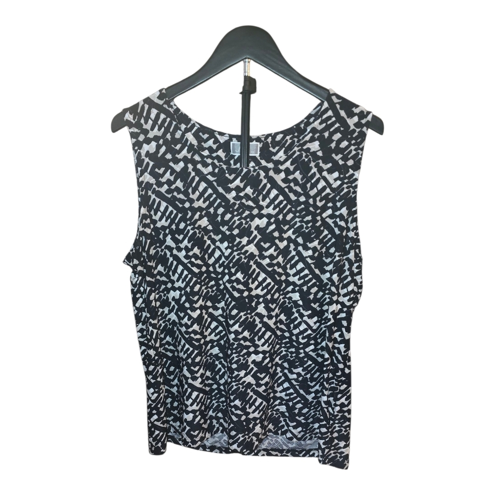 JM Collection Monochrome Abstract Tank Top